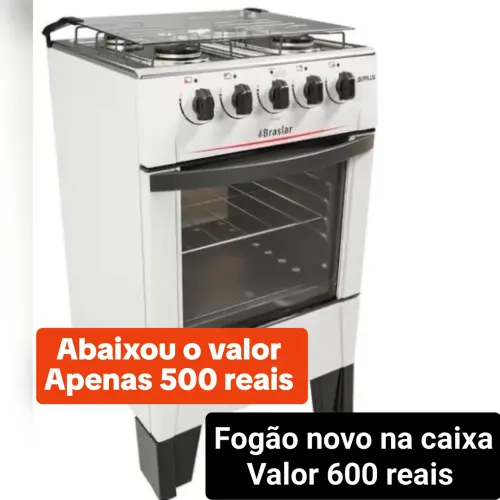 Fogão novo na caixa em promoção