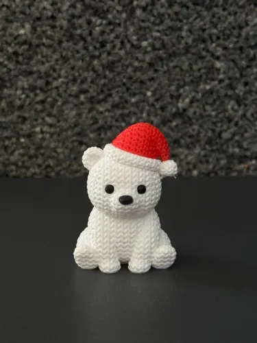 Urso Polar tricô com gorro