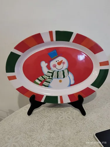 Travessa oval em melamina tema natalino