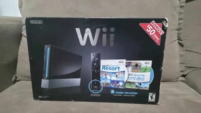 Caixa vazia original Nintendo Wii Sports + Resorts Preto