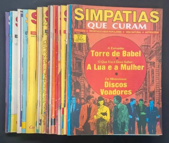 REVISTA SIMPATIAS QUE CURAM ORAÇÕES ASTROLOGIA LOTE COM 22 FASCÍCULOS