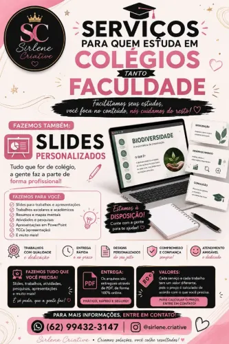 SLIDES PERSONALIZADOS + TRABALHOS ESCOLARES