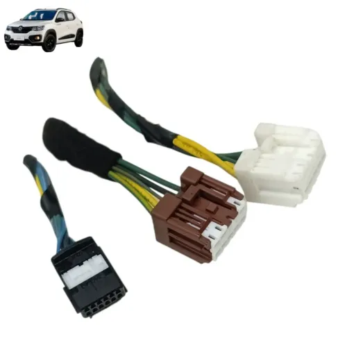 Kit plug conector botão pisca alerta trava Renault kwid 2020