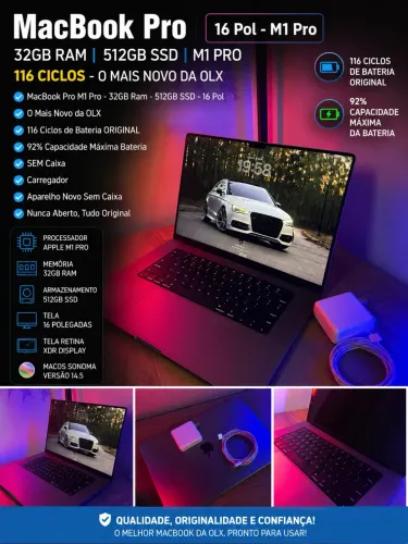 Vendo ou Troco MacBook Pro MacBook Pro M1 Pro - 32Gb Ram - 512Gb SSD - 16 Pol