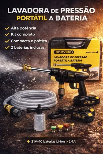Lavadora de pressão portátil recarregável 