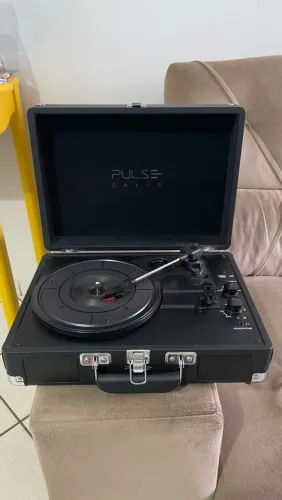 Maleta Vitrola Toca Discos Bluetooth Pulse 2 Em 1 Aux Usb Sp616 apenas 650,00