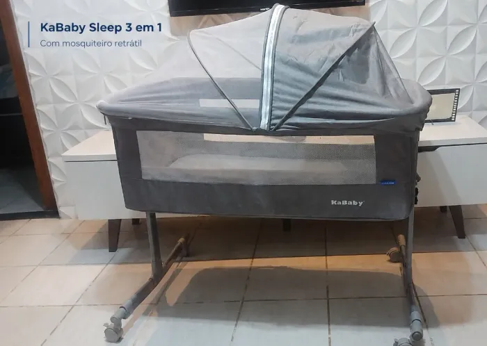 Berço co-bed 3 em 1 +mosquiteiro retrátil, colchonete e cinta para fixar na cama dos pais
