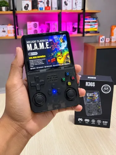 Console Portátil R36S + 20.000 jogos, 64gb, Tela Grande, os melhores jogos portáteis