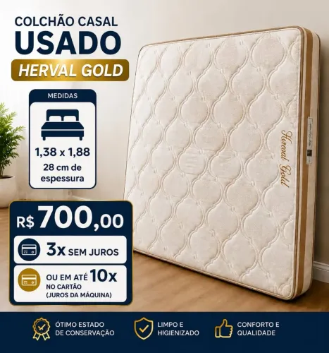 Colchão Herval Casal usado em excelente estado de conservação