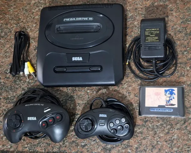 Mega Drive 3 Placa VA0 Com Acessórios Originais