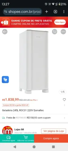 Geladeira Esmaltec nova na caixa 