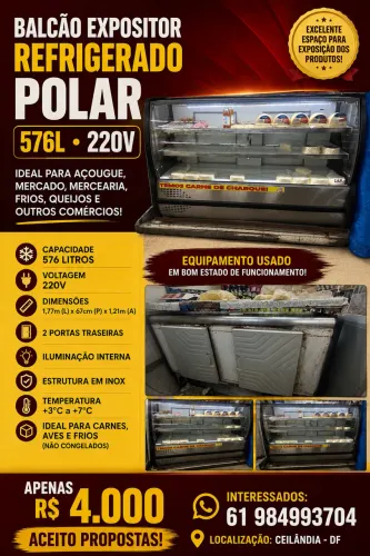 Balcão Expositor Refrigerado Polar 576L 220V - 1,77m