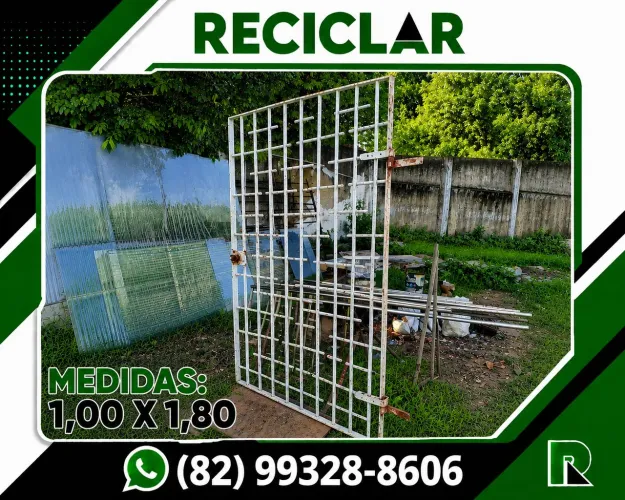 PORTÃO DE FERRO MACIÇO, 1,00 X 1,80, USADO.