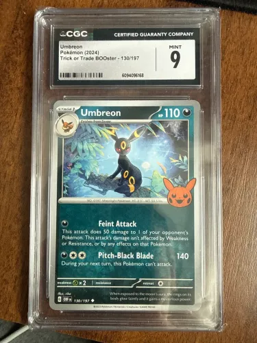Pokémon carta Umbreon CGC 9 130/197 Trick or Trade Booster 2024