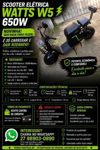 Scuter elétrica Whatts 