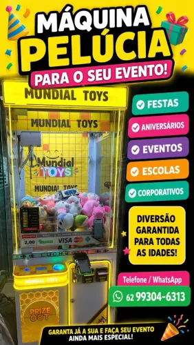 aluguel de Máquina pega pelúcia para eventos