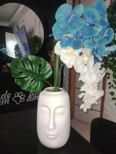  Vaso de porcelana e orquídeas 