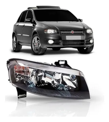 Farol fiat stilo 2008 2009 2010 2010 2011 2012 mascara negra
