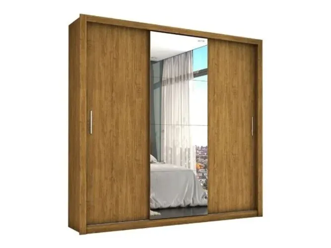 Guarda-Roupa Veneza Plus c/ espelho 3P 4G Marrom Até 12x - Frete Grátis 