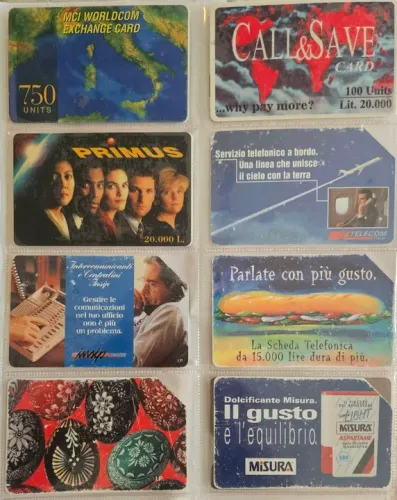 Coleção de cartões telefônicos antigos