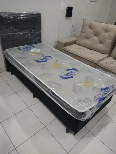 Cama Box solteiro+ colchão de espuma