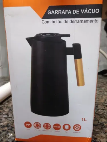 Garrafa Térmica de Vácuo 1L - Com Botão de Derramamento