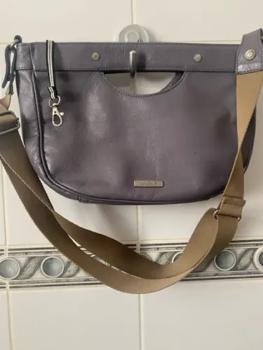 Bolsa uncle k couro legítimo cinza 