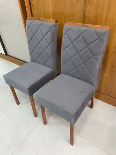 Kit Cadeiras Giulia Estofadas Tecido Veludo Boareto