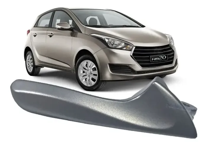 Maçaneta Pegador Puxador de Porta Interno para o Hyundai Hb20 2013 - 2019 Grafite
