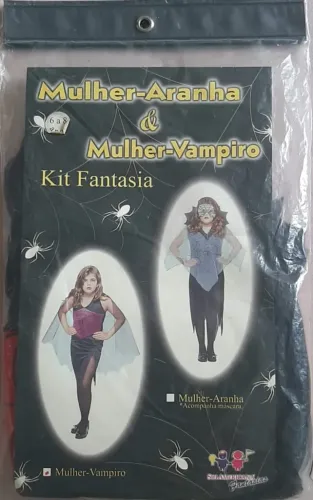 Fantasia carnaval Infantil Mulher Vampiro