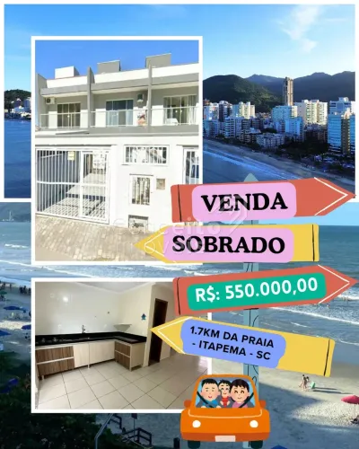Sobrado Geminado A Venda - Itapema Sc - 2 Quartos 550 Mil