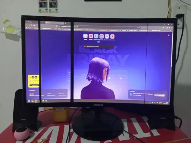 Monitor Samsung 24'' FHD 60hz (Com Listras na Tela)