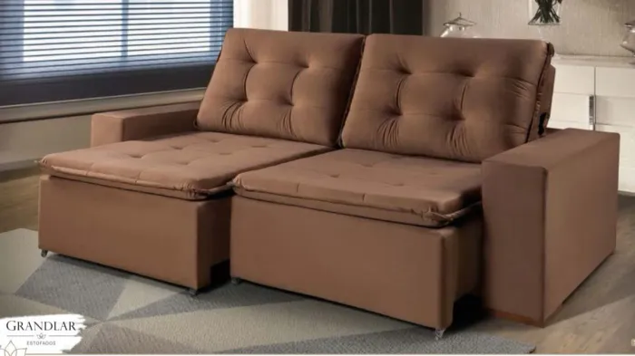 Sofá retrátil Molas no acento 2.30 metro novo Garantia 