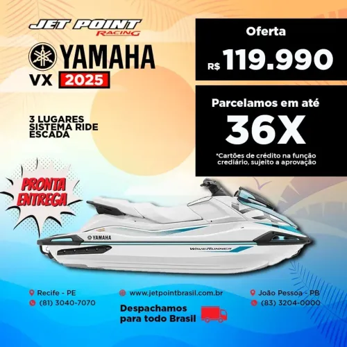 NOVO YAMAHA VX 2025, 3 Lugares, Pronta Entrega, Parcelo 36x