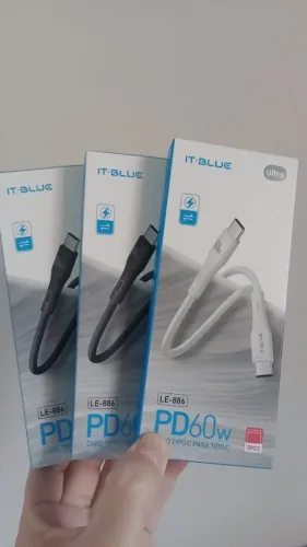 Cabo Tipo C Reforçado 60W It-Blue - Carregamento Turbo!