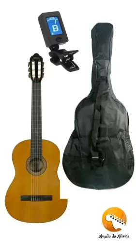 KIT-Violão Valência Vc 264 Ht Nylon + CAPA/BAG + AFINADOR BRAVO