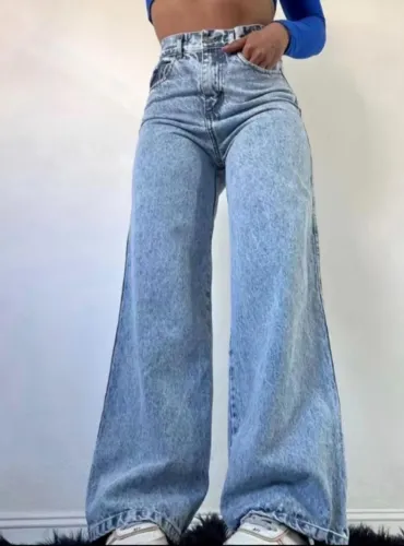 Calça Jeans Wide Leg Feminina