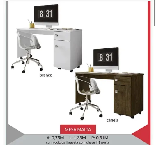 Mesa Malta para Escritório - Diversas Cores