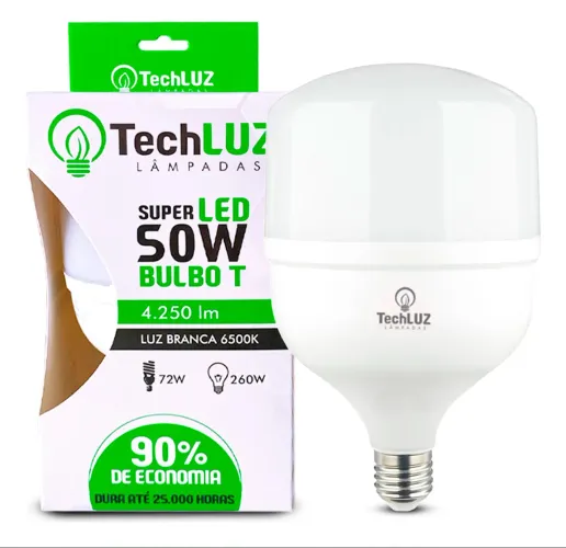 Lâmpada LED 50W Bulbo T 4.250lm Branco Quente