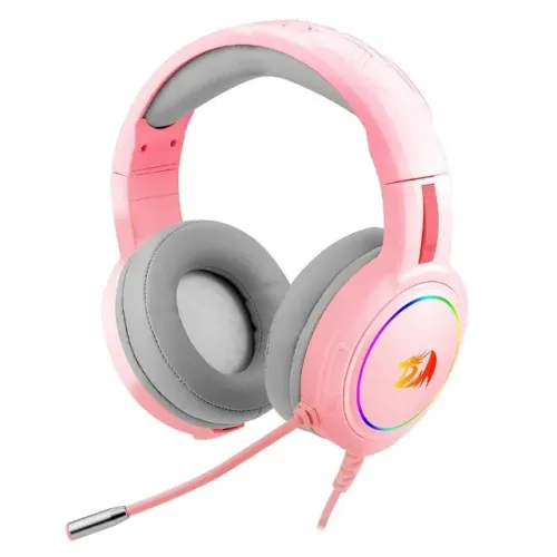 Headset Gamer Redragon Mento Pink Led RGB P2 C/ Adaptador P3 - WZetta