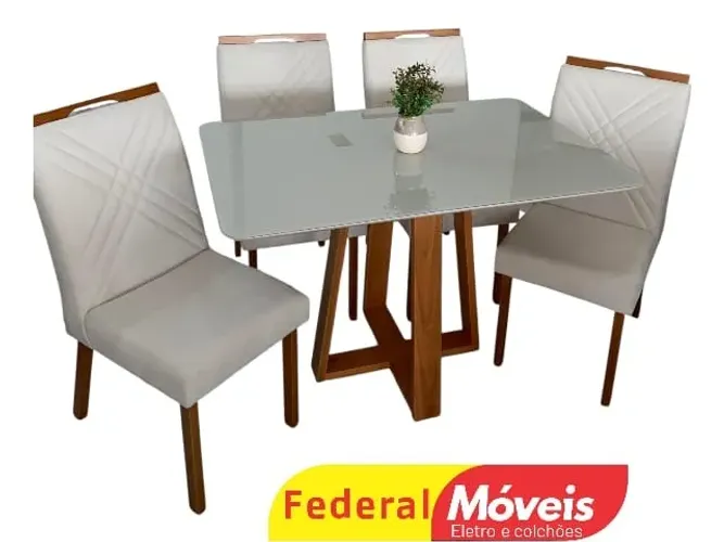 MESA DE JANTAR 1,20x90cm c/ 4 CADEIRAS (FAZEMOS ENTREGA)