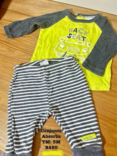 Conjunto Absorba menino 3 meses