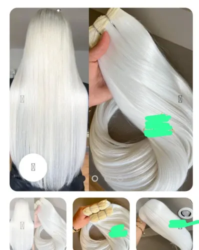 Cabelo loiro neve fibra russa