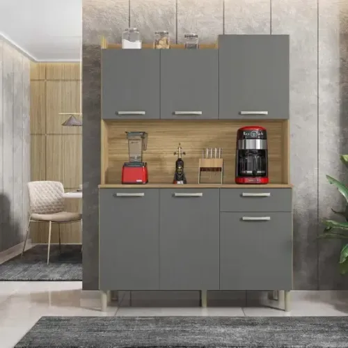 Armário de Cozinha 100% MDF 6 Portas 1 Gaveta 