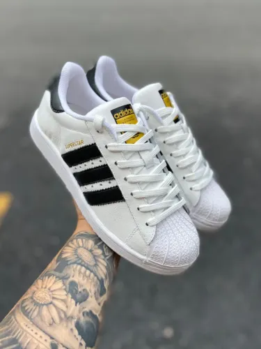 Tênis Adidas SuperStar Tradicional Masculino Premium Cor: Branco - Disponível 37 AO 43