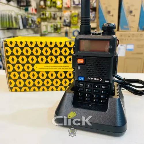 Rádio Comunicador Walk Talk 5w Ht Dual Band UHF VHF 128 Canais Com Lanterna Embutida - BOM