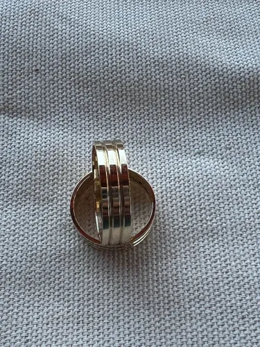 PAR ALIANÇA OURO 18k RETA COM DOIS FRISOS 6 MM 9 GRAMAS 