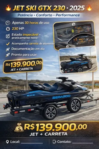 ? JET SKI GTX 230 ? 2025 ?  ? 230 HP ? Estado impecável -  ? R$ 130.900,00