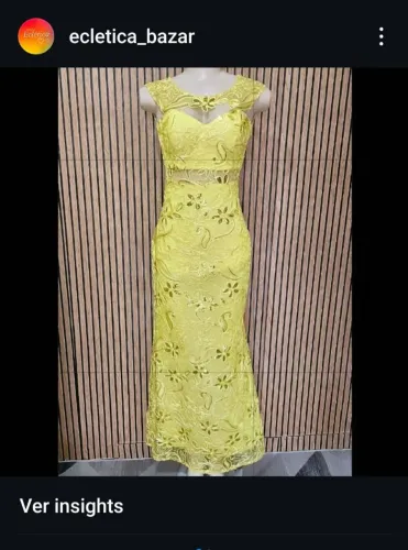 Vestido renda amarelo