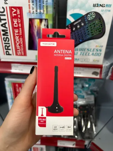 Antena Digital Interna para TV HDTV 3 Metros de Cabo